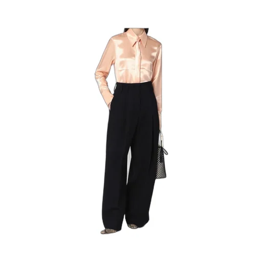 Satin Tie-Neck Shirt