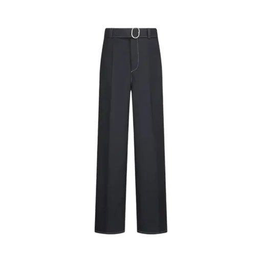 Creased Straight Leg Trousers