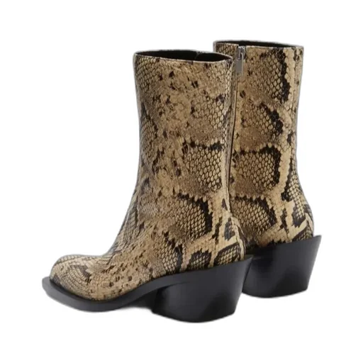 Embossed Ankle Boots