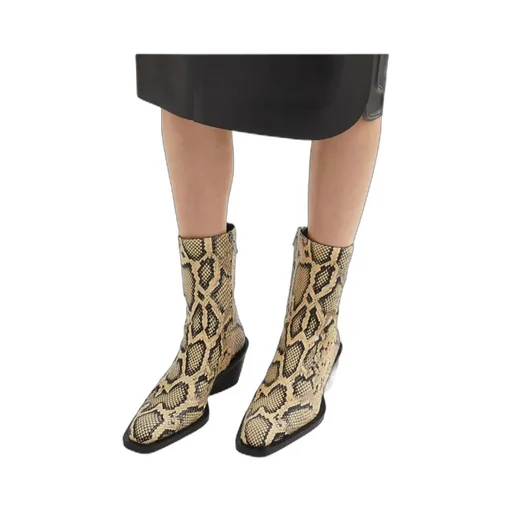 Embossed Ankle Boots