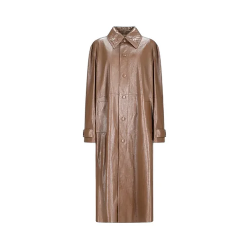 Buttoned-Up Leather Coat
