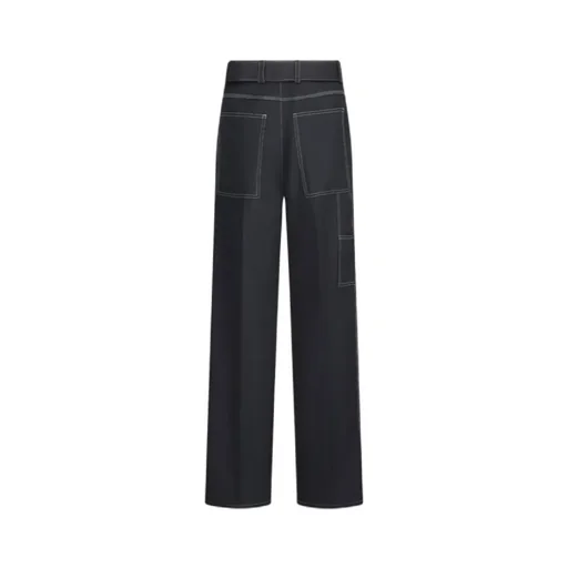 Creased Straight Leg Trousers