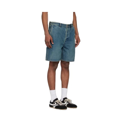 Logo-Patch Straight-Leg Denim Shorts