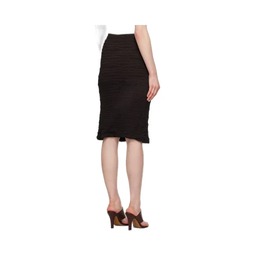 Crepe Straight Hem Midi Skirt