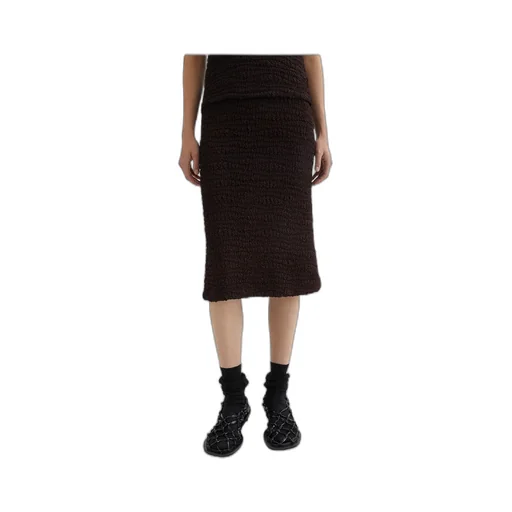 Crepe Straight Hem Midi Skirt