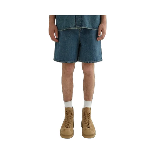 Logo-Patch Straight-Leg Denim Shorts