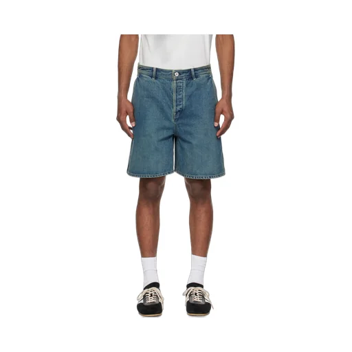 Logo-Patch Straight-Leg Denim Shorts
