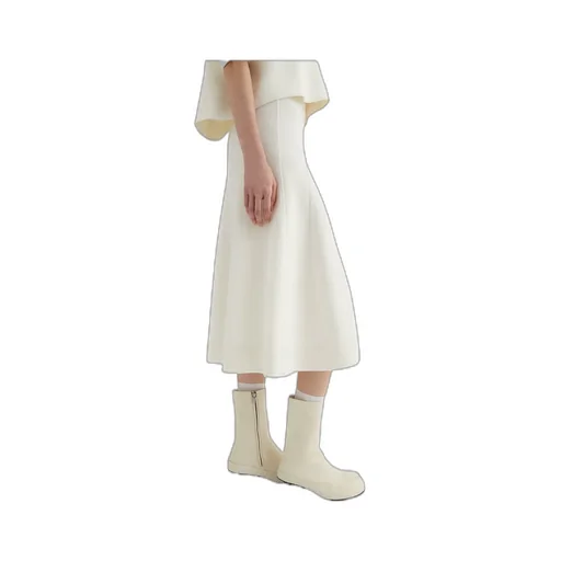 High Waist Flared Midi Skirt