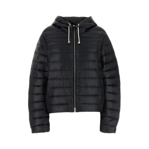 Quilted Hooded Drawstring Down Jacket