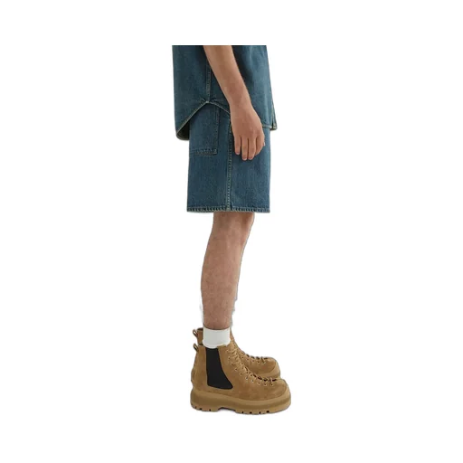 Logo-Patch Straight-Leg Denim Shorts
