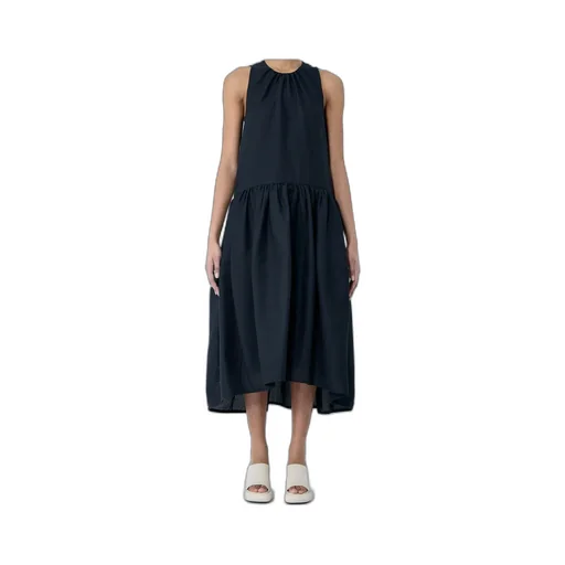 Gathered Sleeveless Midi Dress