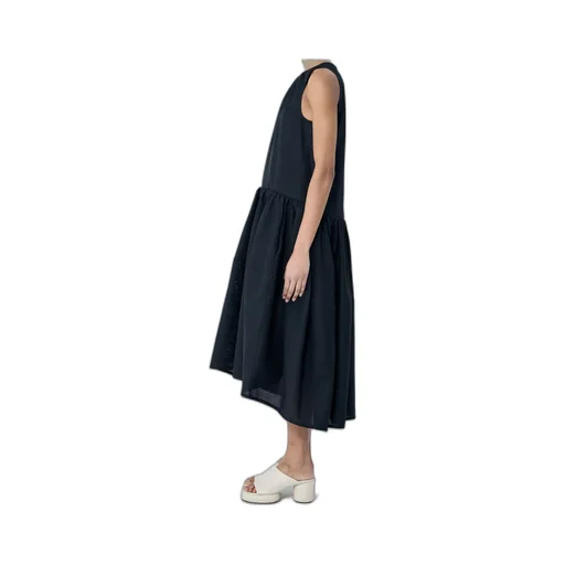 Gathered Sleeveless Midi Dress
