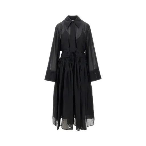 Cut-Out Poplin Shirt Dress