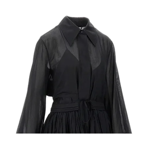 Cut-Out Poplin Shirt Dress
