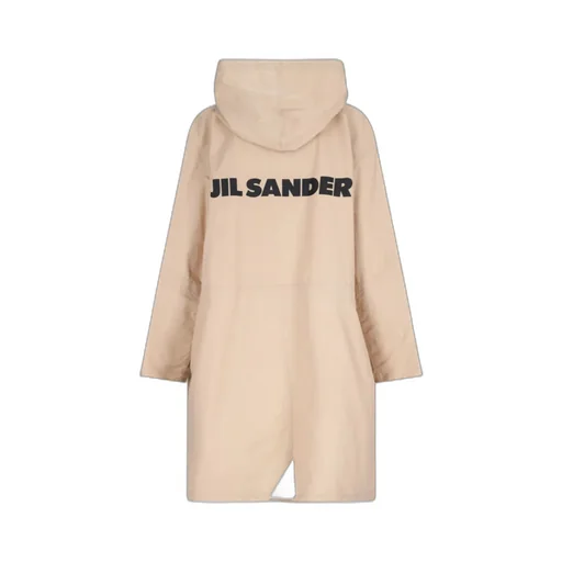 Logo Printed Drawstring Coat
