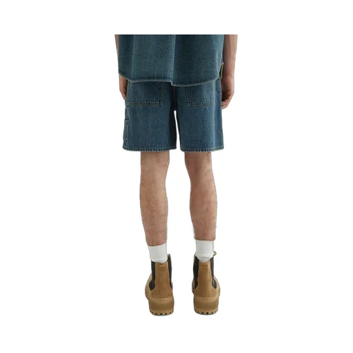 Logo-Patch Straight-Leg Denim Shorts