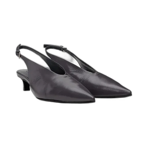 40Mm Leather Slingback Pumps