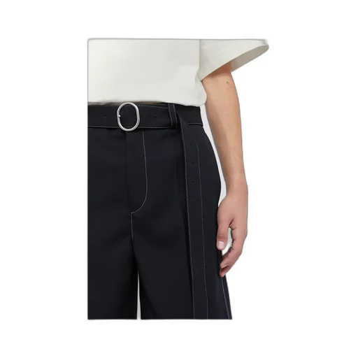 Belted Knee-Length Shorts