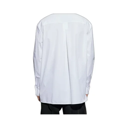 Logo Embroidered Straight-Hem Shirt