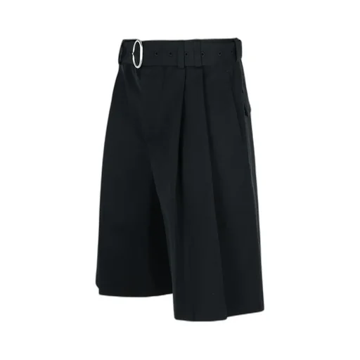 Belted Knee-Length Bermuda Shorts