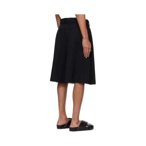 Belted Gabardine Bermuda Shorts