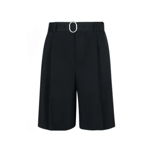 Belted Knee-Length Bermuda Shorts