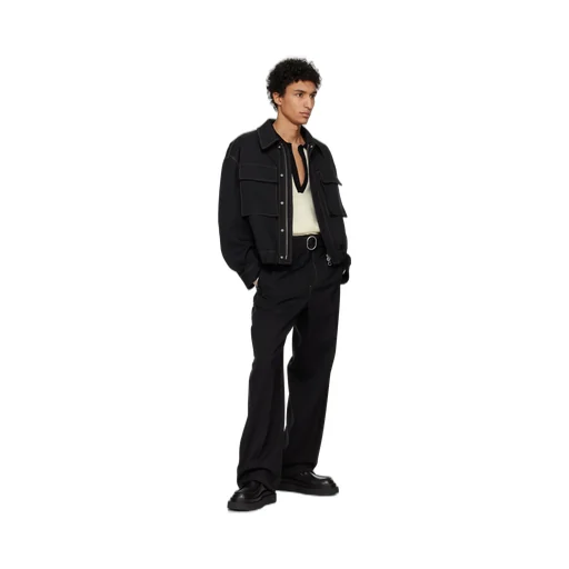 Creased Straight Leg Trousers