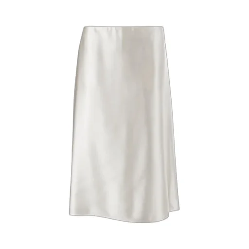 Pleated Satin Midi Skirt
