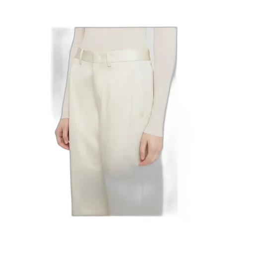 Side Slits Twill Trousers