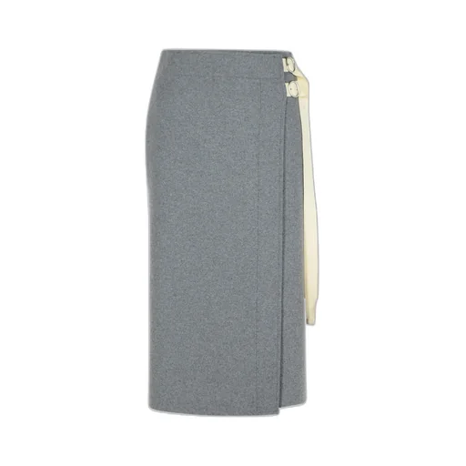 Wrap-Designed A-Line Midi Skirt