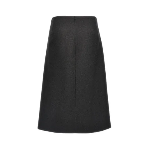 High-Waisted Zipped Midi Skirt