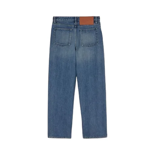 Logo Patch Straight Leg Jeans