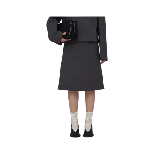 High-Waisted Zipped Midi Skirt