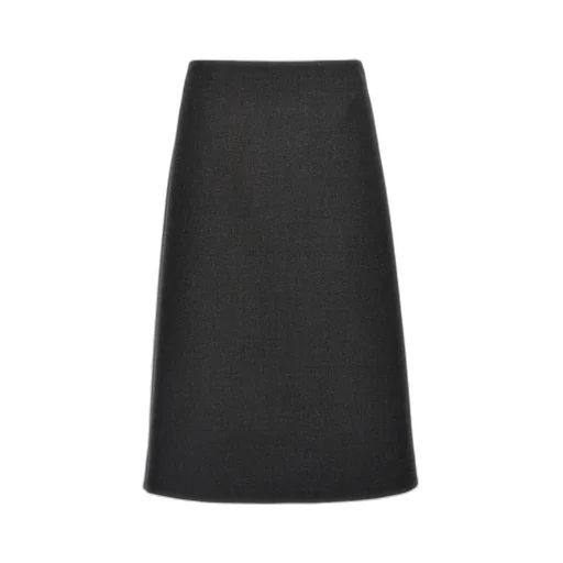 High-Waisted Zipped Midi Skirt