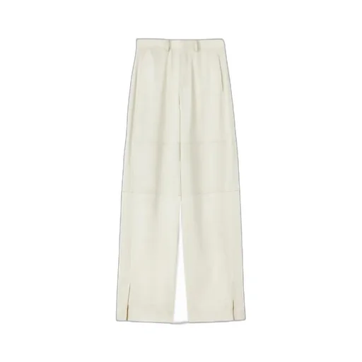 Side Slits Twill Trousers
