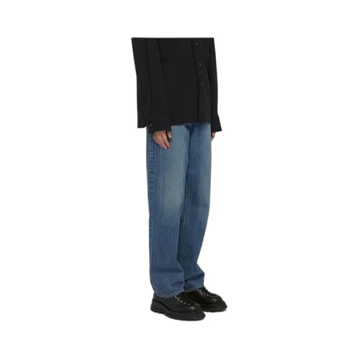 Logo Patch Straight Leg Jeans