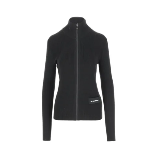 Zip-Up Ribbed-Knit Cardigan