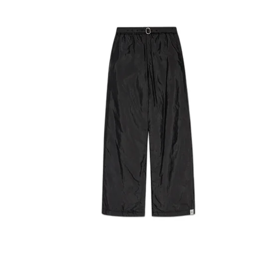 Belted Waist Wide-Leg Trousers