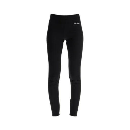 Logo-Patch Slim-Cut Ribbed Leggings