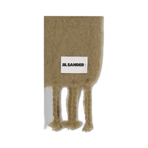 Logo Patch Fringed Scarf