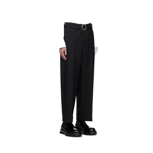 Straight-Leg Pleated Trousers