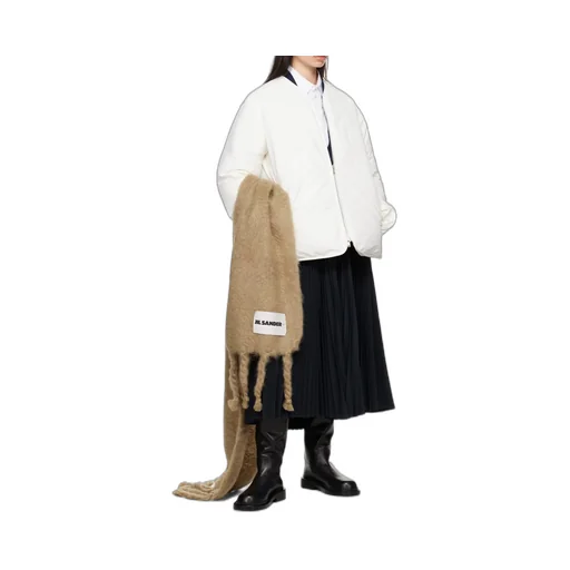 Logo Patch Fringed Scarf