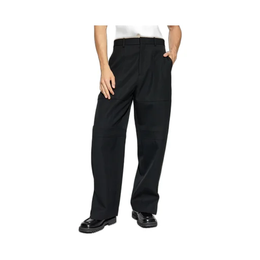 Straight-Leg Textured Trousers
