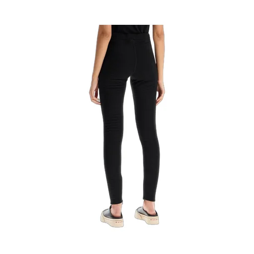 Logo-Patch Slim-Cut Ribbed Leggings