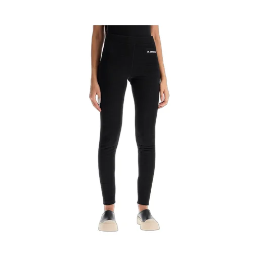 Logo-Patch Slim-Cut Ribbed Leggings