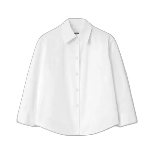 Three-Quarter Sleeved Cropped Poplin Shirt