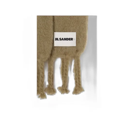 Logo Patch Fringed Scarf