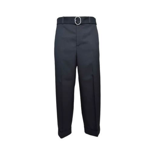 Straight-Leg Pleated Trousers