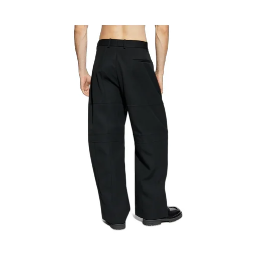 Straight-Leg Textured Trousers