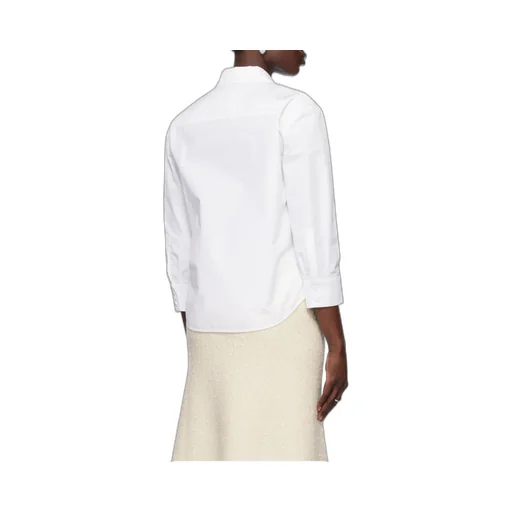 Three-Quarter Sleeved Cropped Poplin Shirt